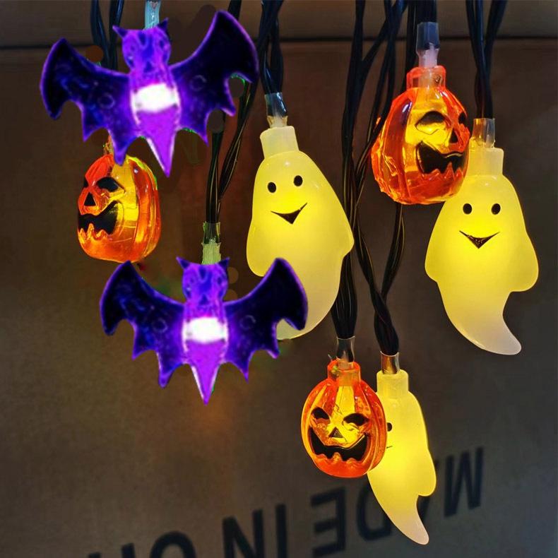 Cross-Border Halloween String Lights - Spider, Bat, Ghost & Pumpkin Decorations