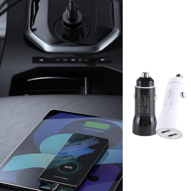 High Speed Charging Head Car Adapter with Double USB Port Intelligent Recognition Chip for Efficient Device Charging
