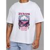 White T-Shirt Zeta Tau Alpha Mountain Weekend Floral and Mountain Scene Design for Outdoor Events and Casual Wear