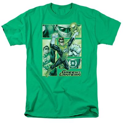 Justice League Of America Green Lantern Panels Mens T Shirt Kelly Green Official