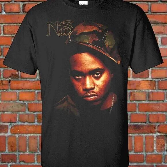 

Nas Big Face Graphic Tee Unisex Hip-Hop Music Unisex T-Shirt XL