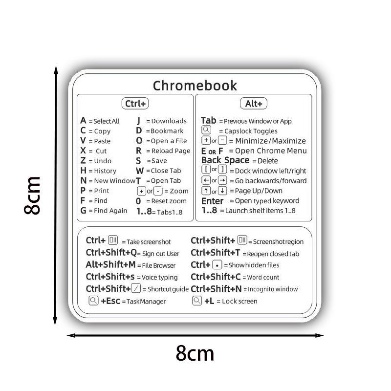 

Водонепроникна наклейка зі швидкими клавішами для ноутбуків Windows/MacBook