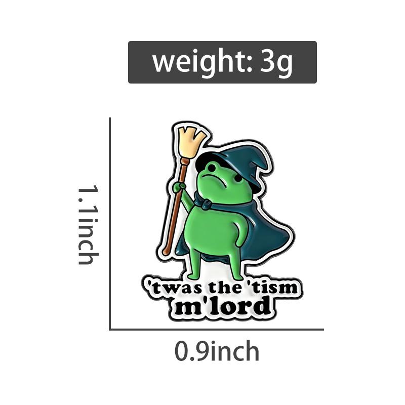 'twas the 'tism m'lord Emaille-Anstecknadeln Lustige Frosch-Broschen Revers-Anstecker Cartoon Tier Zitate Schmuck Geschenk für Freunde