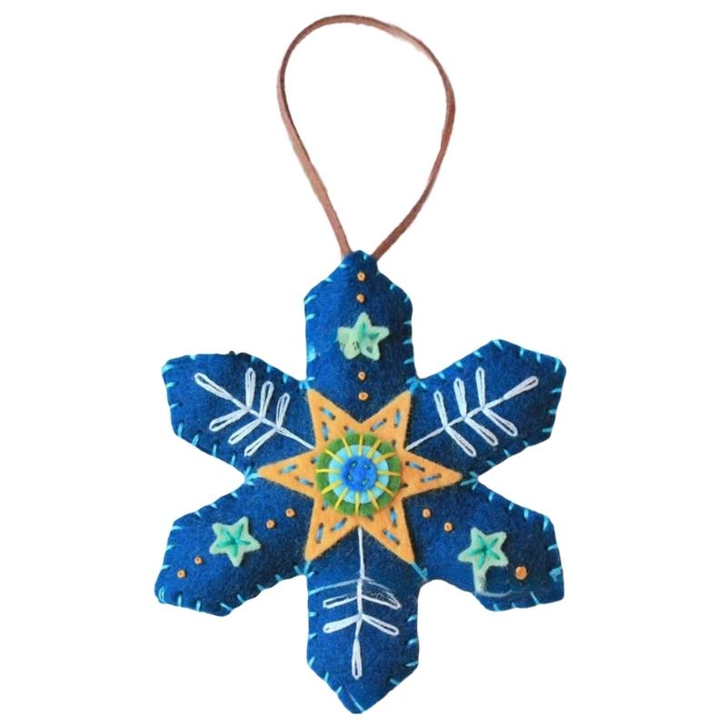 

Embroidered Felt Snowflake Christmas Decoration Craft Supplies for Tree Gift Wrapping глубокий/синий