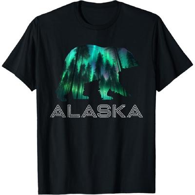 Alaskan Grizzly Bear Alaska Northern Lights Souvenir T-Shirt
