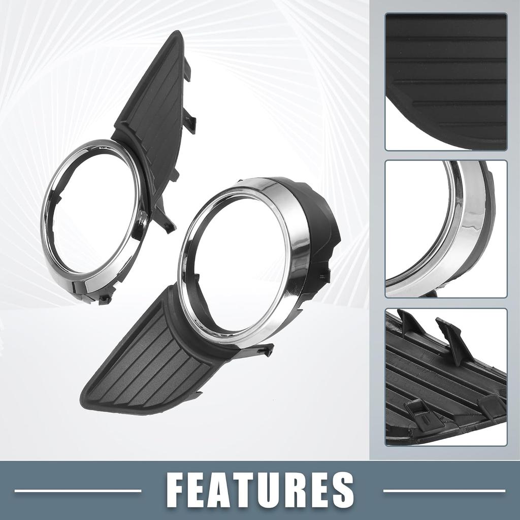 Front Left Right Side Fog Light Grille Cover 52040-08010 52030-08010 Fog Light Bezel Cover Trim for Toyota Sienna 2011-2017 1 Pair