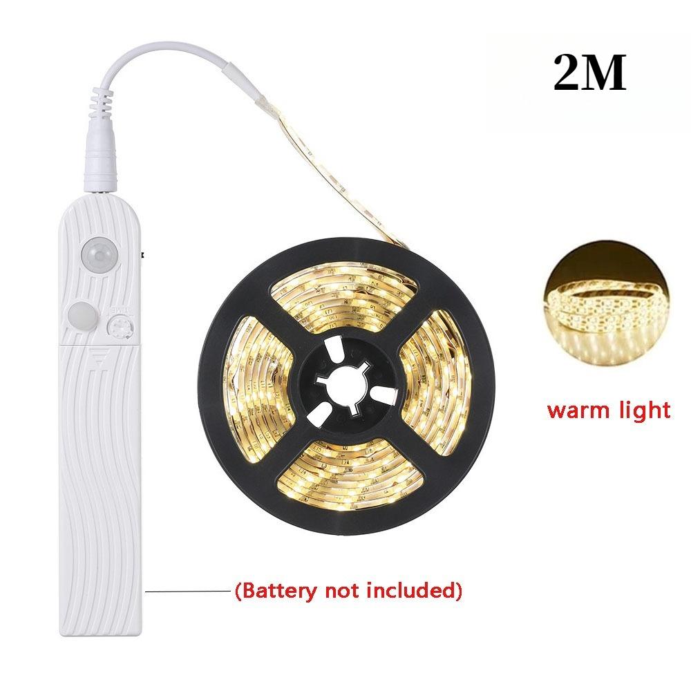 5V 2835 LED Motion Sensor Light Strip Waterproof Cabinet Night Light 1M/2M Tape Light For Indoor Bedroom Wardrobe Stair Lighting