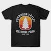 Herren Schwarzes T-Shirt mit Aufdruck Cuyahoga Valley National Park Retro No-Cut Transferpapier Druck Baumwoll-T-Shirt