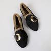 Soft Bottom Low Heel Light Mouth Women's Autumn and Winter New Fashion Outer Wear Thick Heel Plush Warm Fluffy Shoes