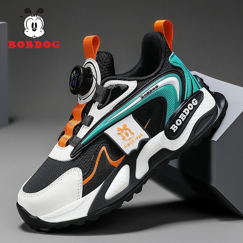 Children s Baotou Boys Spring and Autumn Classmates Sneakers Babu Bean Anti-collision Leather Button Wear-resistant Girls Medium and small children 29 inner length/183