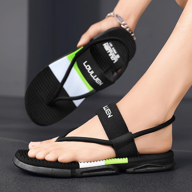 Fashion Summer New Slippers Men Flip Flops Beach Sandals Non-slip Casual Flat Shoes Slippers Indoor House Shoes for Men Outdoor Slides