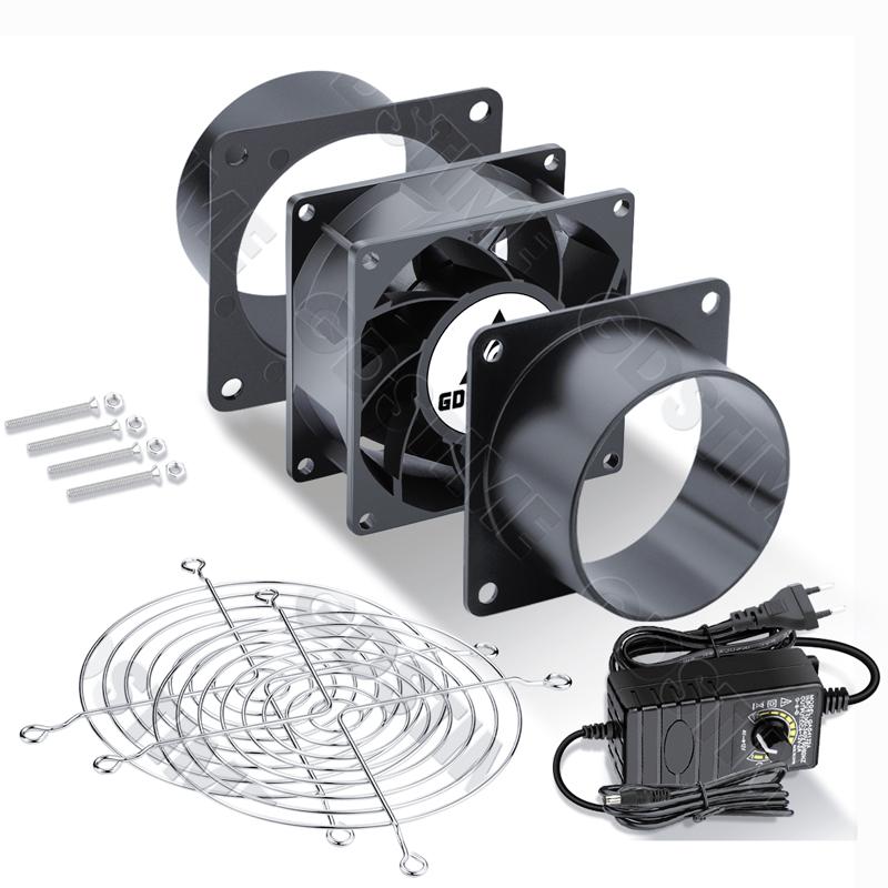 Smoke Absorber Fume Extractor 12V 220V Adjustable Speed Fan 80MM 120MM Pipe Duct Exhuast Fan for Kitchen Exhaust and Electronics