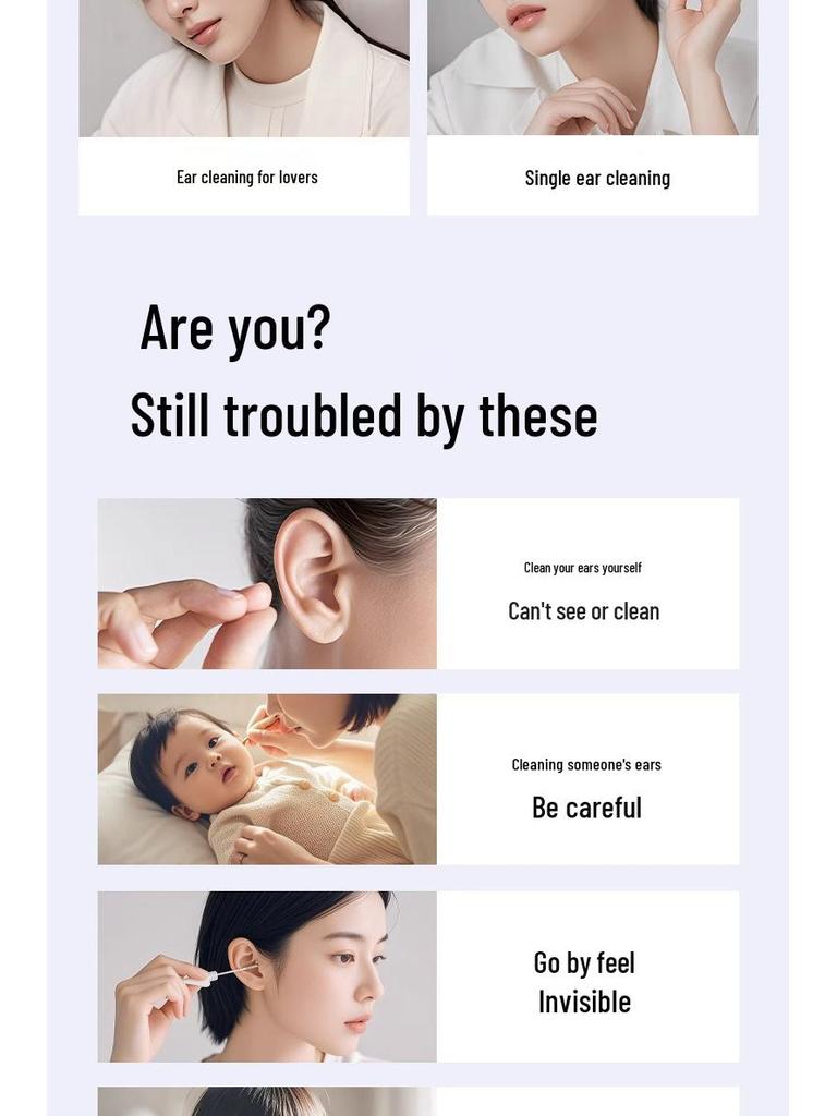 Wireless HD Visual Ear Cleaning Tool Set for Children with Luminous Ear Pick