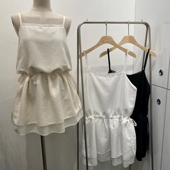 Lace Trim Bustier Mini Dress 3COLOR