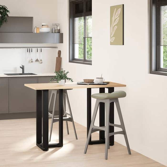 VidaXL Pieds de table de bar en forme de T, 2 pièces, noir, 50 x 35 x (90-91) cm, acier 4013076