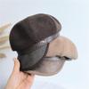 2024 Women's Winter Leather Brim Octagonal Beret - British Retro Warm Duckbill Painter Hat