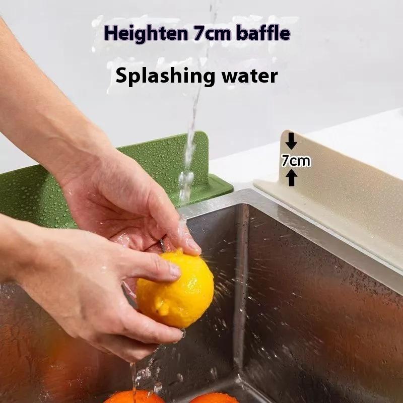 1 Pcs Silicone Kitchen Sink Water Splash Guard Washing Basin Anti-Splash Stopper Waterproof Splatter Screen Bar Anti-Water Board