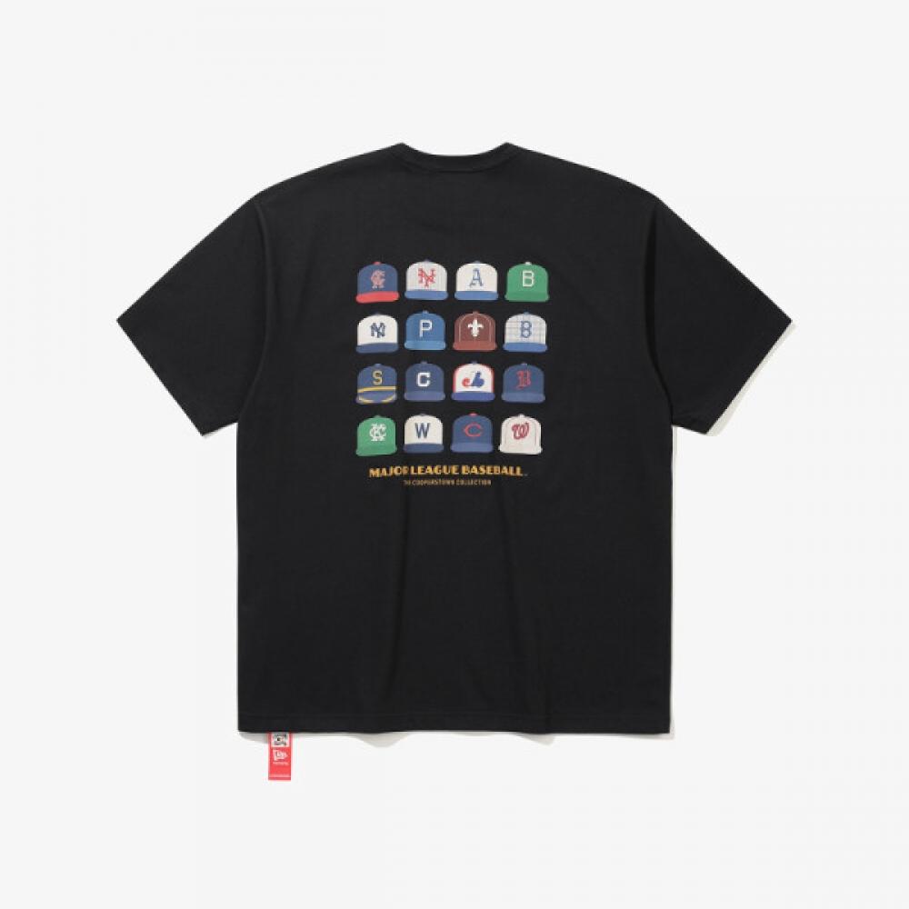 New Era VinTage PosTer T shirT Black mulTi