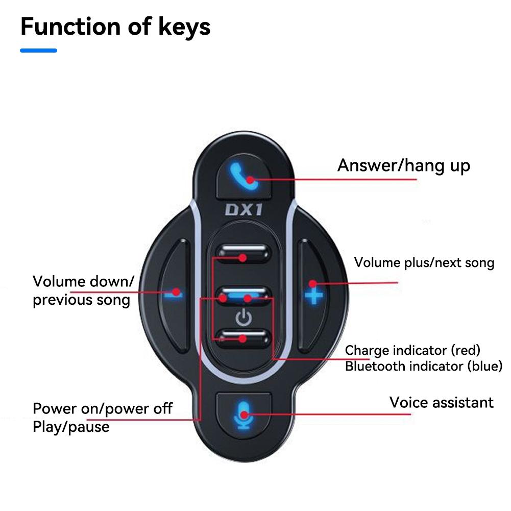 Bluetooth 5.4 motorkerékpár kormány intelligens távirányító vízálló vezeték nélküli médiavezérlő sisakos fülhallgató kerékpárhoz