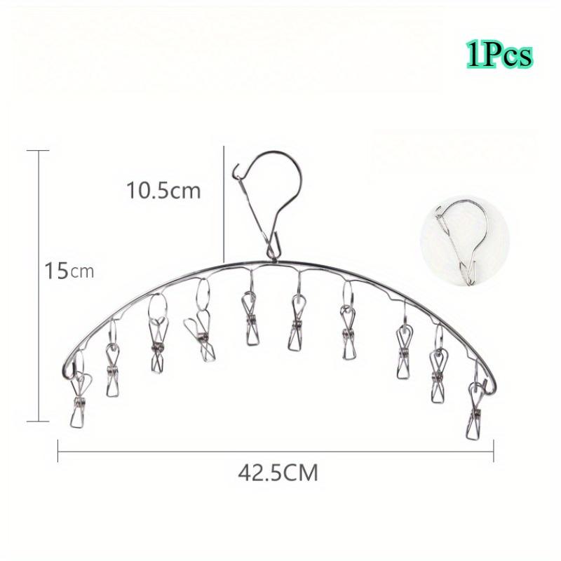 1Pcs Multiple Clips Stainless Steel Clothes Drying Hanger Windproof Clothing Rack Clips Sock Laundry Airer Hanger Underwear Socks Holder