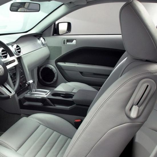 Black Real Leather Door Panel ert Cards Cover for Ford Mustang 2005-2009