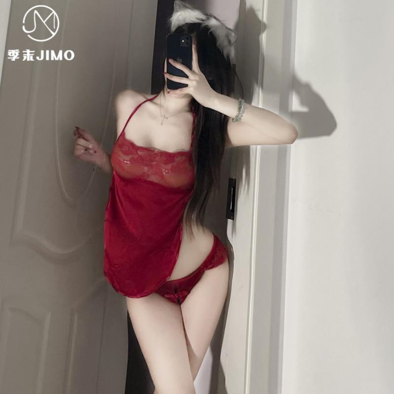 Sex lingerie sexy retro lace seduction belly pocket passion lace-up large size uniform set free