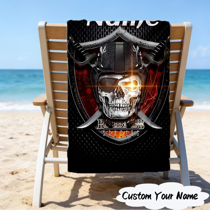 1PC Custom Name Beach Towel Rider's Shield Emblem Beach Towel, Suitable for Camping, Travel, Beach Accessories, Super Absorbent, Family Gift
