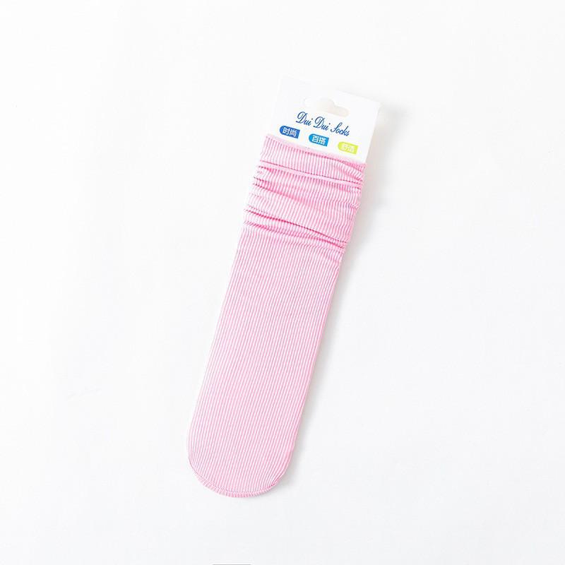 Women's Mid-Calf Ice Socks: Non-Slip, Japanese Style, Pure White for Summer, Spring, and Autumn. Trendy Street Style Over-the-Knee Design.