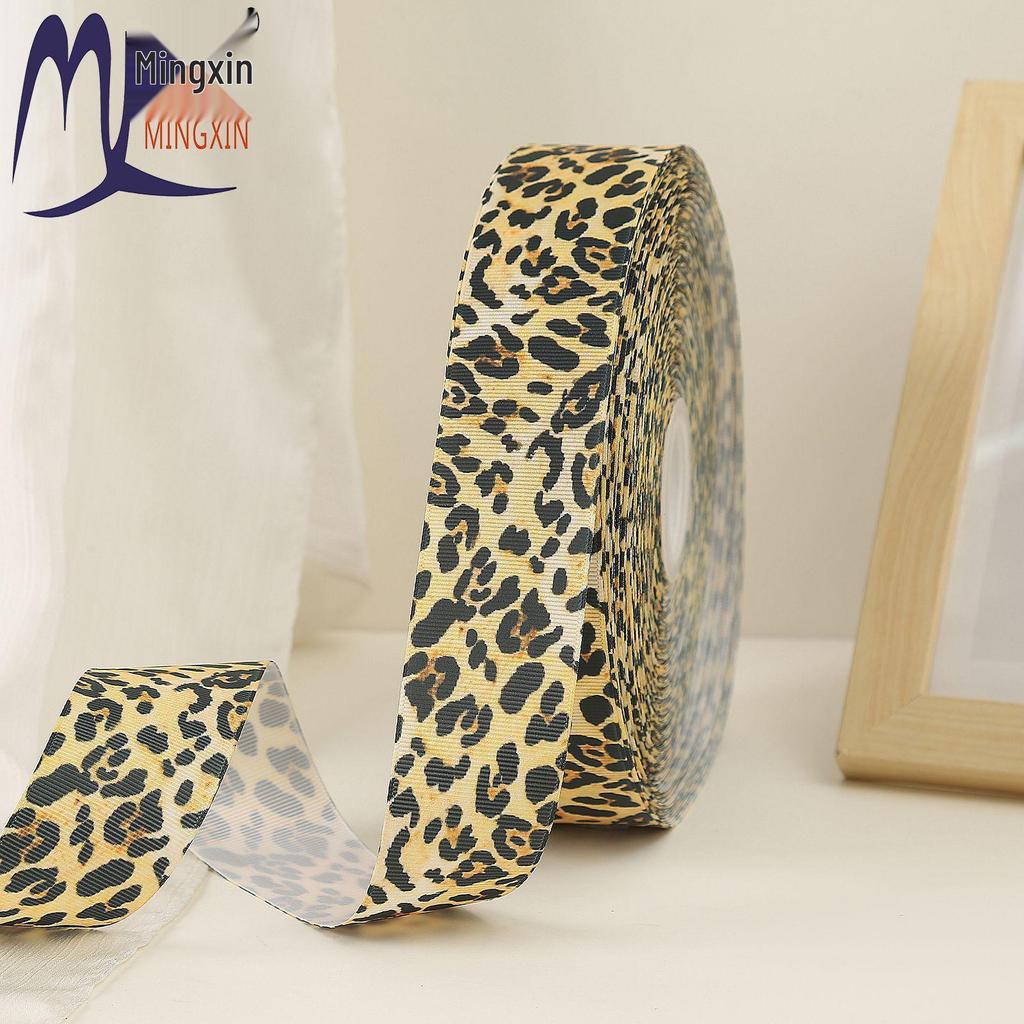 European & American Trend Leopard Print Letter Polyester Ribbed Edge Ribbon - Colorful Clothing & Home Textile Ribbon