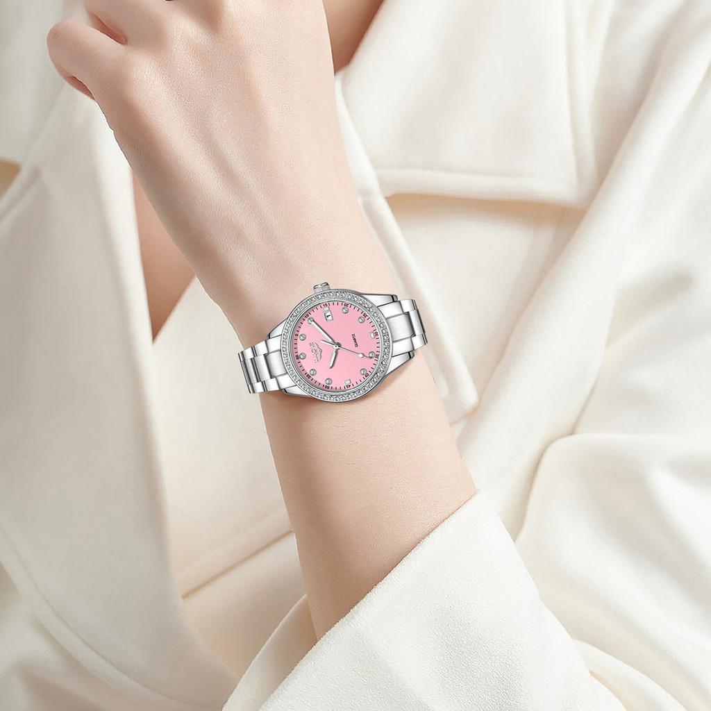 LIGE Simple Women Watches Fashion Silver Stainless Steel Ladies Watch Waterproof Quarzt Wristwatch Diamond Watch Girlfriend Gift