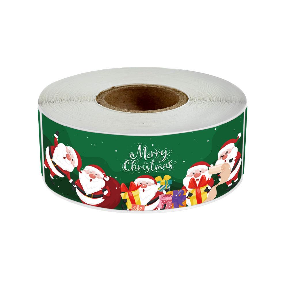 120Pcsroll Red Green Merry Christmas Stickers Santa Claus Labels For Gift Package Card Envelope Wrapping Party Small Business