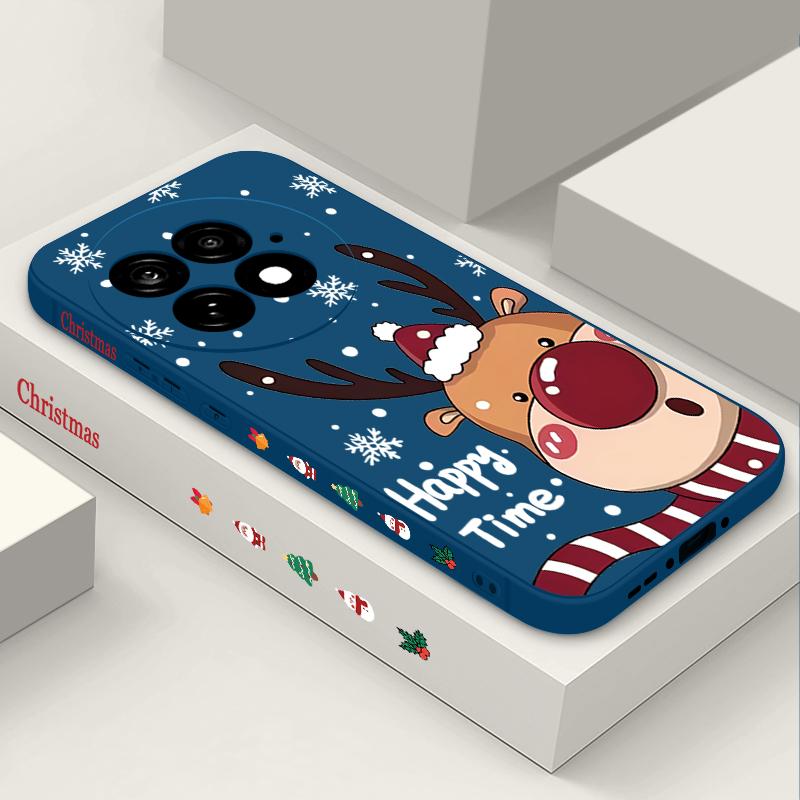 

Slim Silicone Phone Case For OnePlus 15 13R 13 12 12R 11R Nord 5 5G Christmas Elk Printing Soft TPU Cover For OnePlus Ace 5 3 2 OnePlus 13R