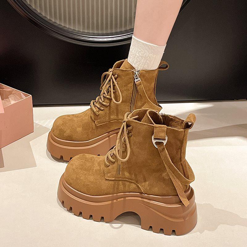 Stiefel Britischer Stil Prärie Erhöhte Plateaustiefel Martin-Stiefel Damen Herbst Western Cowboy-Stiefel 2025 Neue Rhabarberstiefel