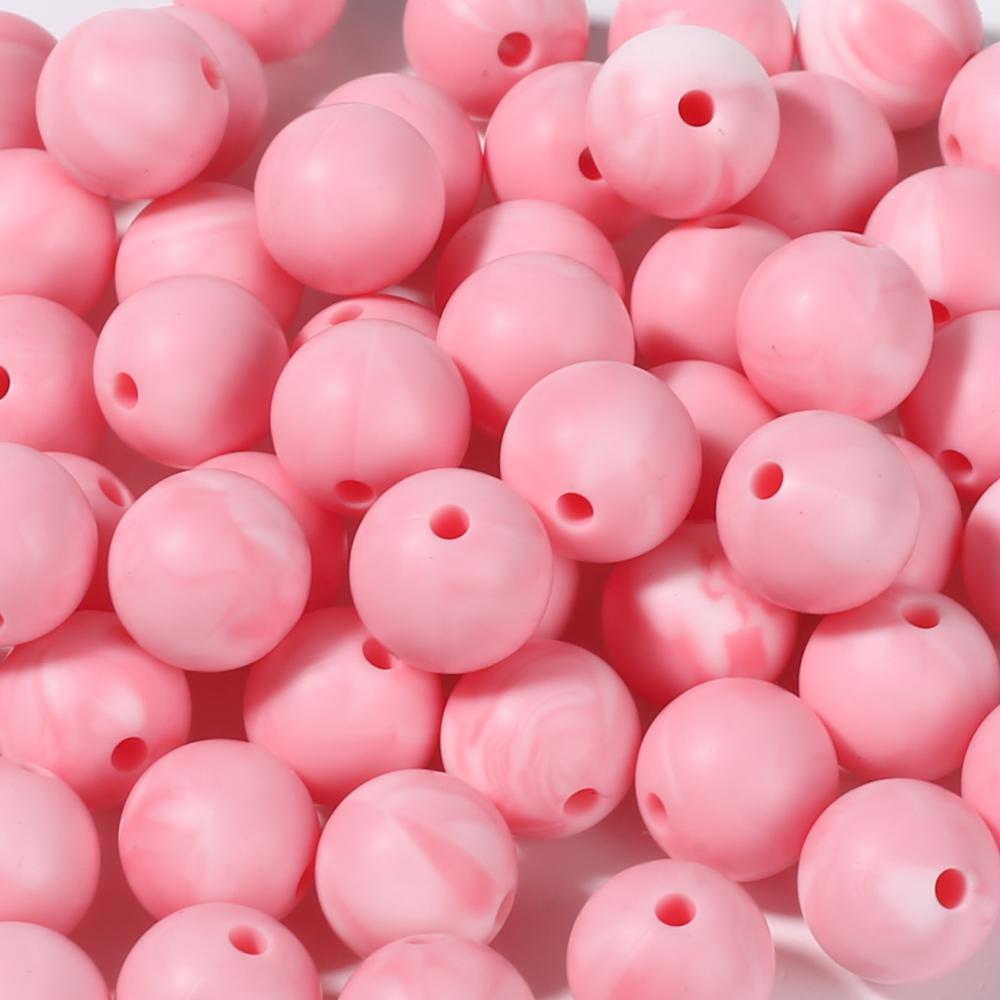 50Pc 12mm 19Color Silicone Round Bead Food Grade Teether Chew Bead For Handmade Baby Pacifier Chain DIY Jewelry Making Accessory