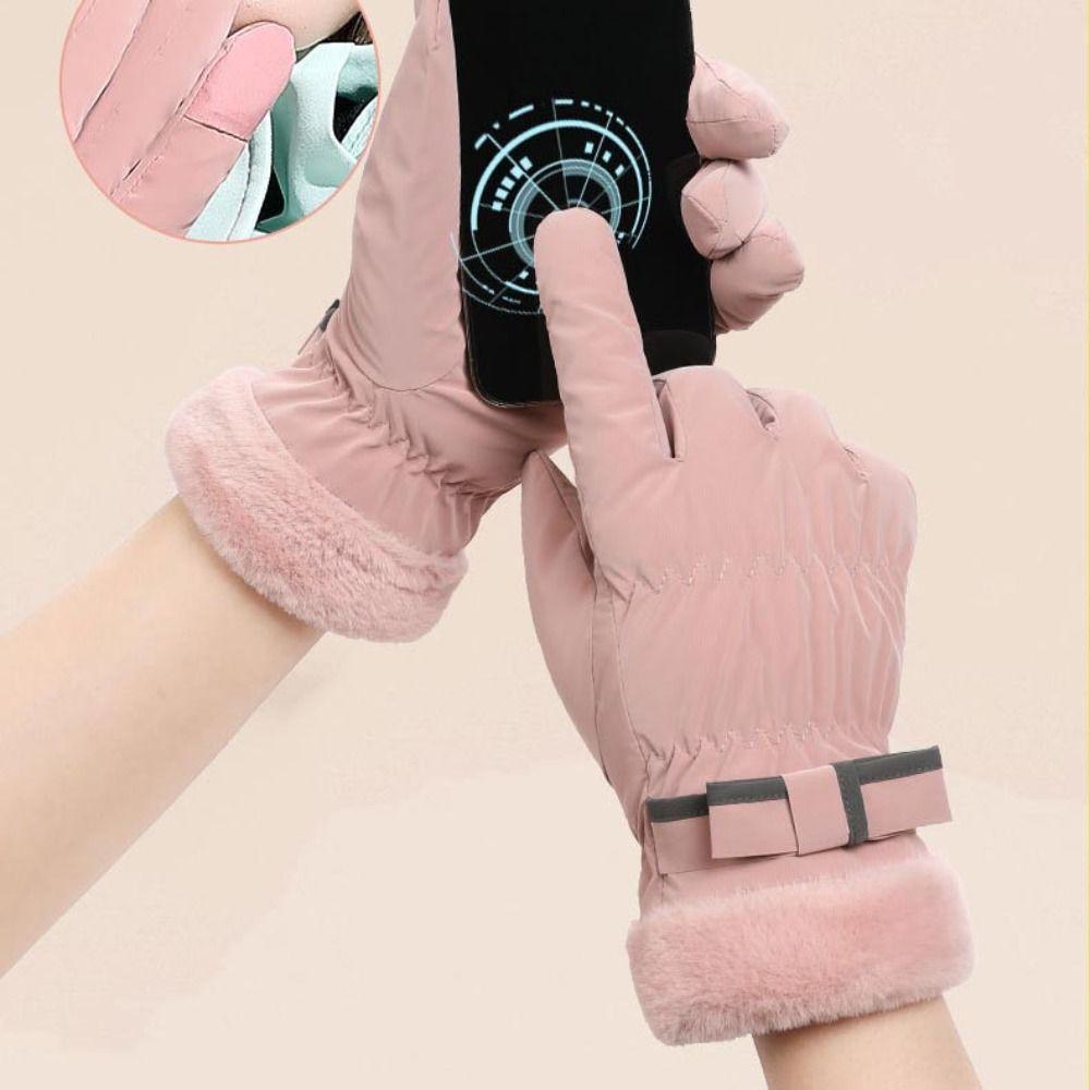 Snowboard Gloves Keep Warm Full Finger Mittens Soft Skiing Gloves  Driving