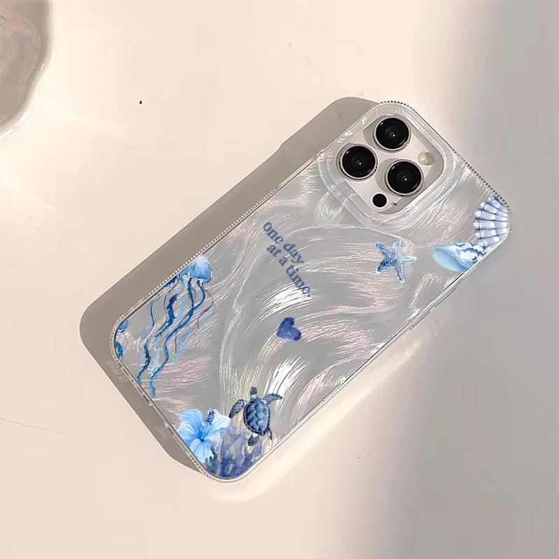 Blue Ocean Beach Phone Case For Samsung Galaxy S26 S24 S25 S23 Ultra S22 S21 Plus FE A35 A50 A55 Feather Texture Cover