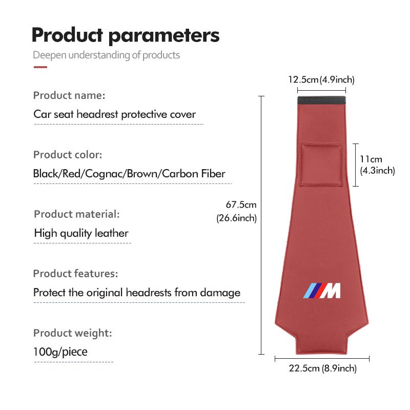 1/2pcs Car Seat Universal Headrest Pillow Anti-dirty Protector Cover For BMW E30 E34 E36 E39 E46 E52 E53 E60 E61 E62 E70 E71 E83