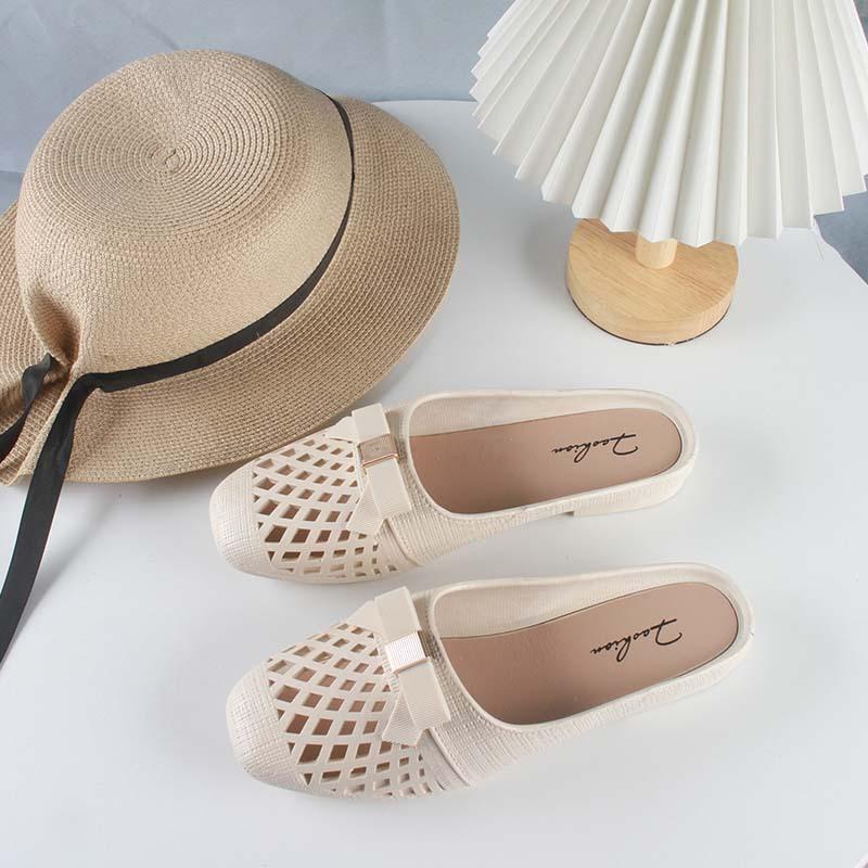 Women's Mules Flats Shoes Casual Closed Toe Backless Loafers Comfortable Slip-on Slides Footwear Summer Dressy Slippers Beach Walking Shoes for Women