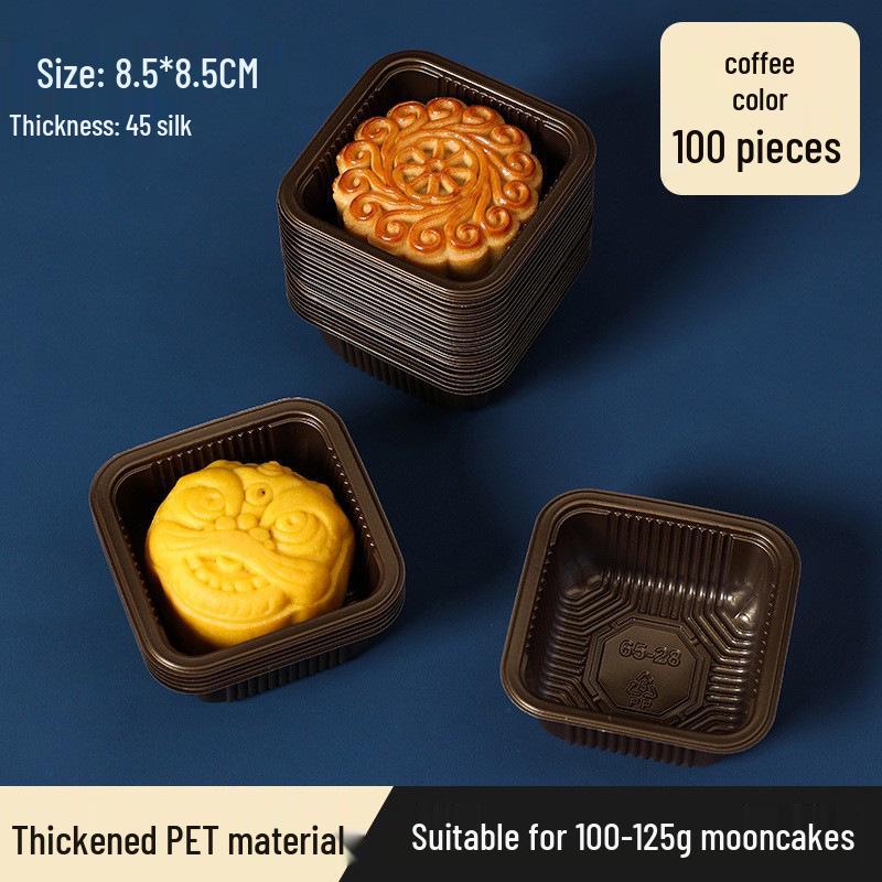 Golden Mooncake Blister Packaging: Salted Egg Yolk Pastry Tray with Mung Bean Cake Blister Box.