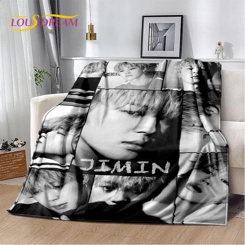 3D Kpop Jeon Jung Kook Jk JIMIN Star Blanket,Soft Throw Blanket for Home Bedroom Bed Sofa Picnic Travel Office Cover Child Gift