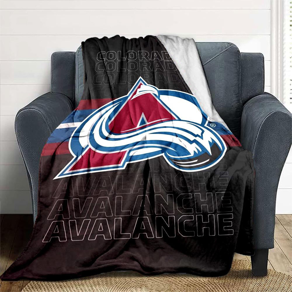 Colorado Avalanche Print Flannel Blanket High Quality Warm Comfortable Cover for All Seasons Perfect for Gifts Home Decor