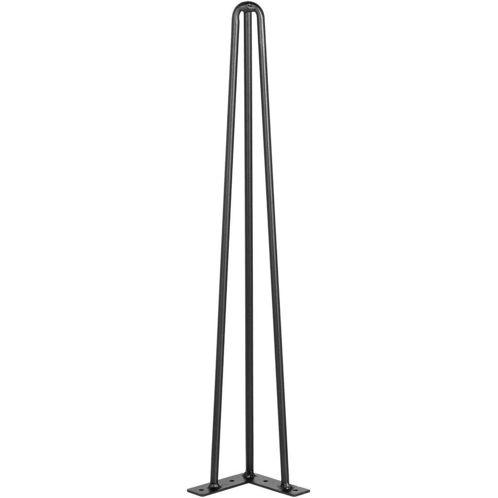 Hairpin Table Legs 28 inch Black Set of 4 Desk Legs Each 220lbs Capacity Hairpin Desk Legs 3 Rods for Bench Desk Dining End Table Chairs Carbon Steel
