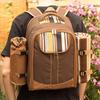 Picnic Tableware Bag Picnic Backpack for 4 Person Portable Thermal Insulation with Cooler Compartment Wine Bag Picnic Blanket
