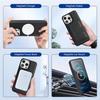 For iPhone 15 Pro Kickstand Case Bi-fold Card Bag PU Leather Coated TPU Cover Compatible with MagSafe