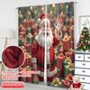 2pcs 2D flat printing Merry Christmas Popular Curtains Santa Claus Gifts Christmas Scene Fabric Without Electricity Holiday