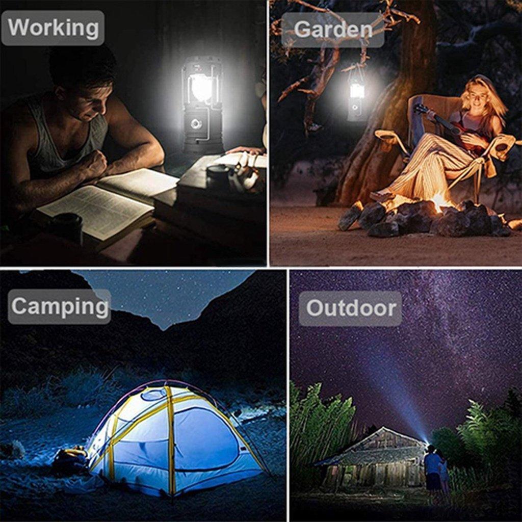 Solar Camping Lantern With Fan Portable Stretchable Electric Fan Emergency Light Outdoor Lighting Rechargeable LED Tent Light
