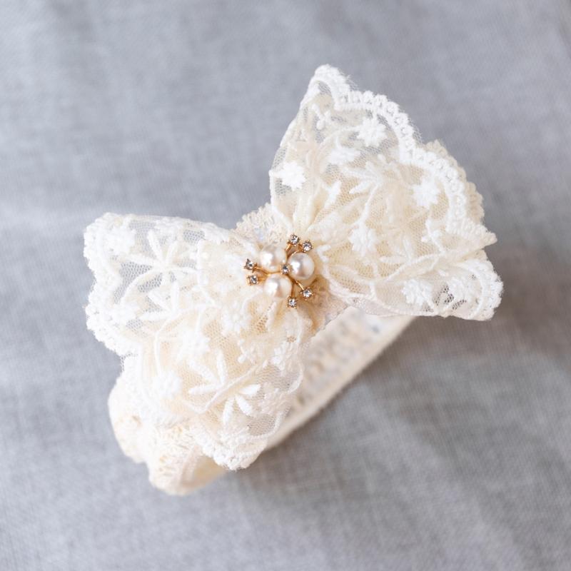 Großes Schleifen-Stirnband für Baby-Mädchen Spitzen-Schleife Haarband Elegantes Breites Stirnband Foto Haaraccessoires Dehnbarer Kopfschmuck