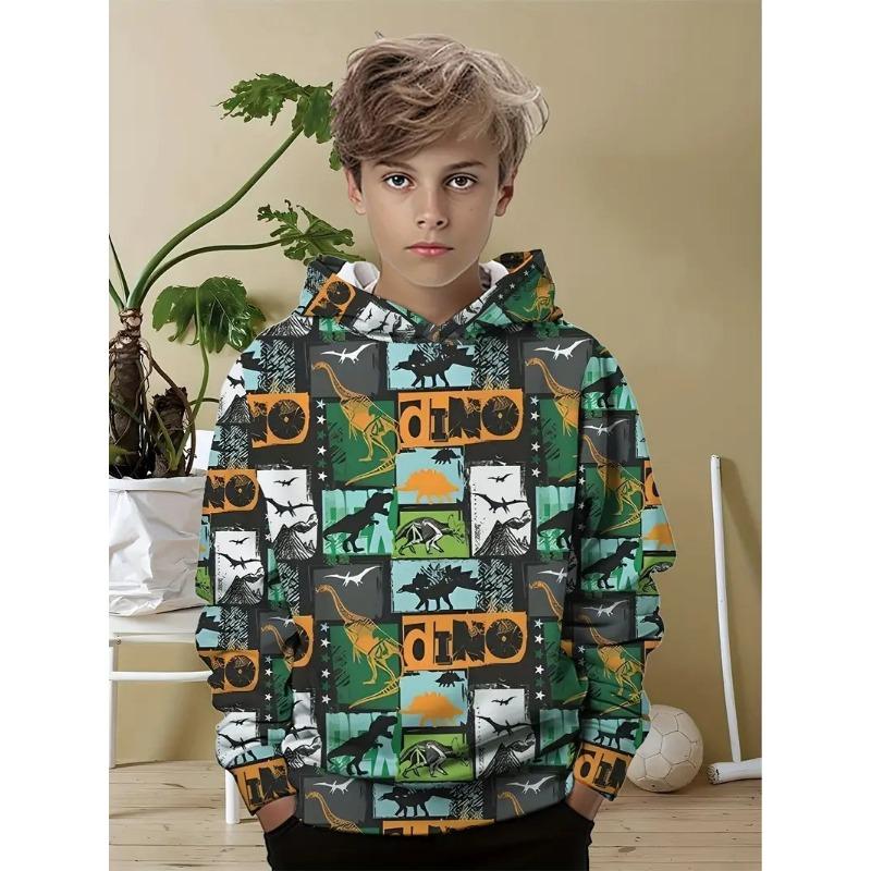 Autumn Cute Cartoon Animal Pattern 3D Printed Hoodies Fashionable Casual Sports Long Sleeved Children's Boy Hooded Sweatshirts