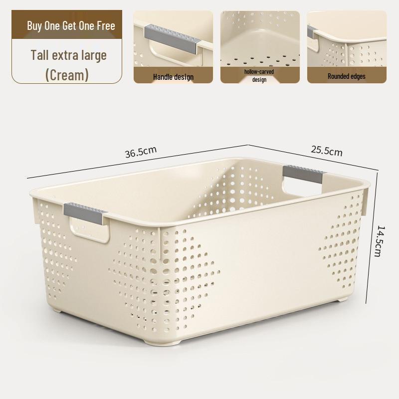 Multi-Purpose Plastic Storage Basket for Snacks, Toys, and Kitchen Items