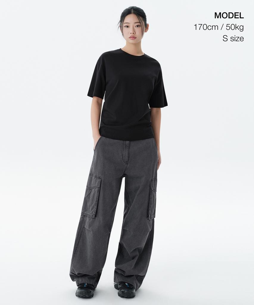 MUSINSA STANDARD WOMAN Women'S Relaxed Fit Crew Neck T-Shirt [Black]